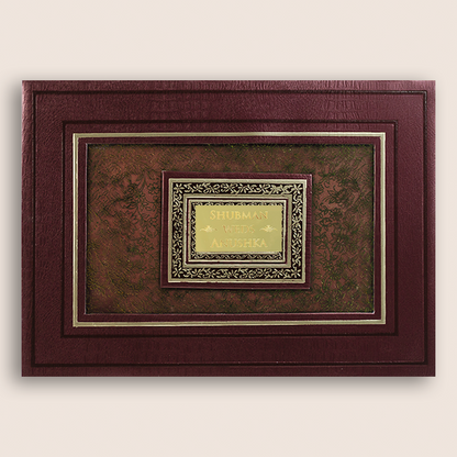 Wine Floral Padded Marriage Invitation - KRB10450