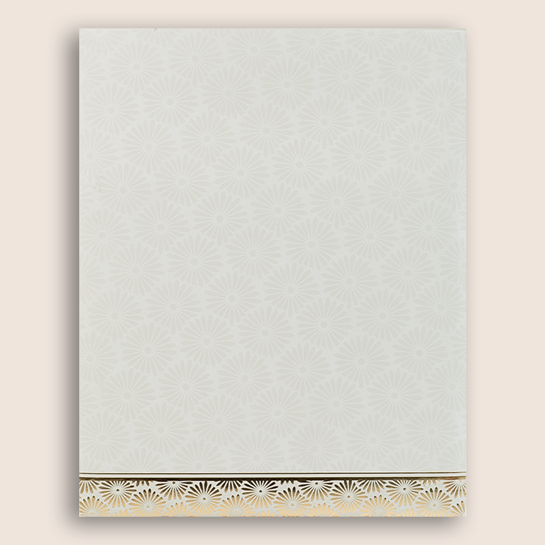 Ivory Floral Elephant Invitation Card-KNJS2067