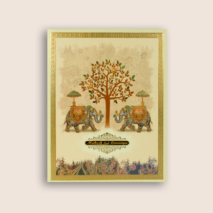 Cream Traditional Wedding Card - KNKJ1138