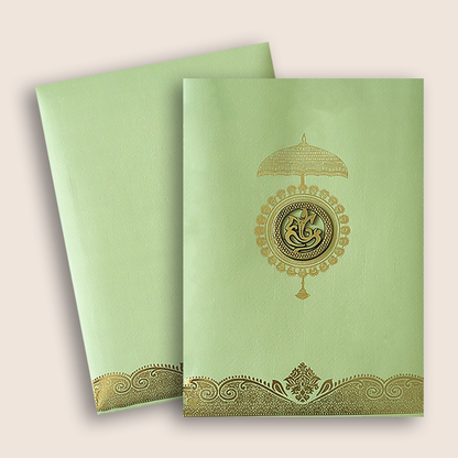 Green Gold Floral Wedding Card - KNCM024N
