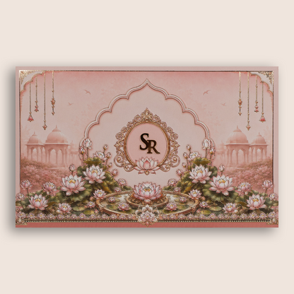 Pink Embossed Floral Invitation Card - KPR07110