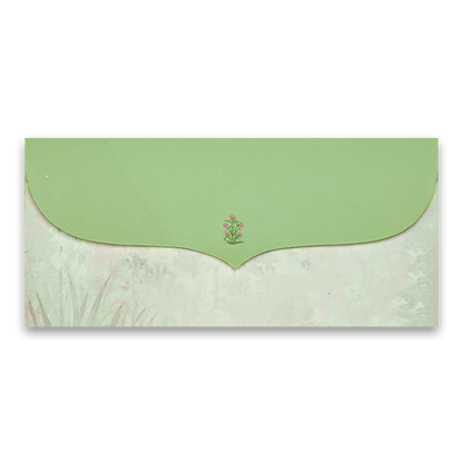Green Floral Jharokha Money Envelope - KRCE7020