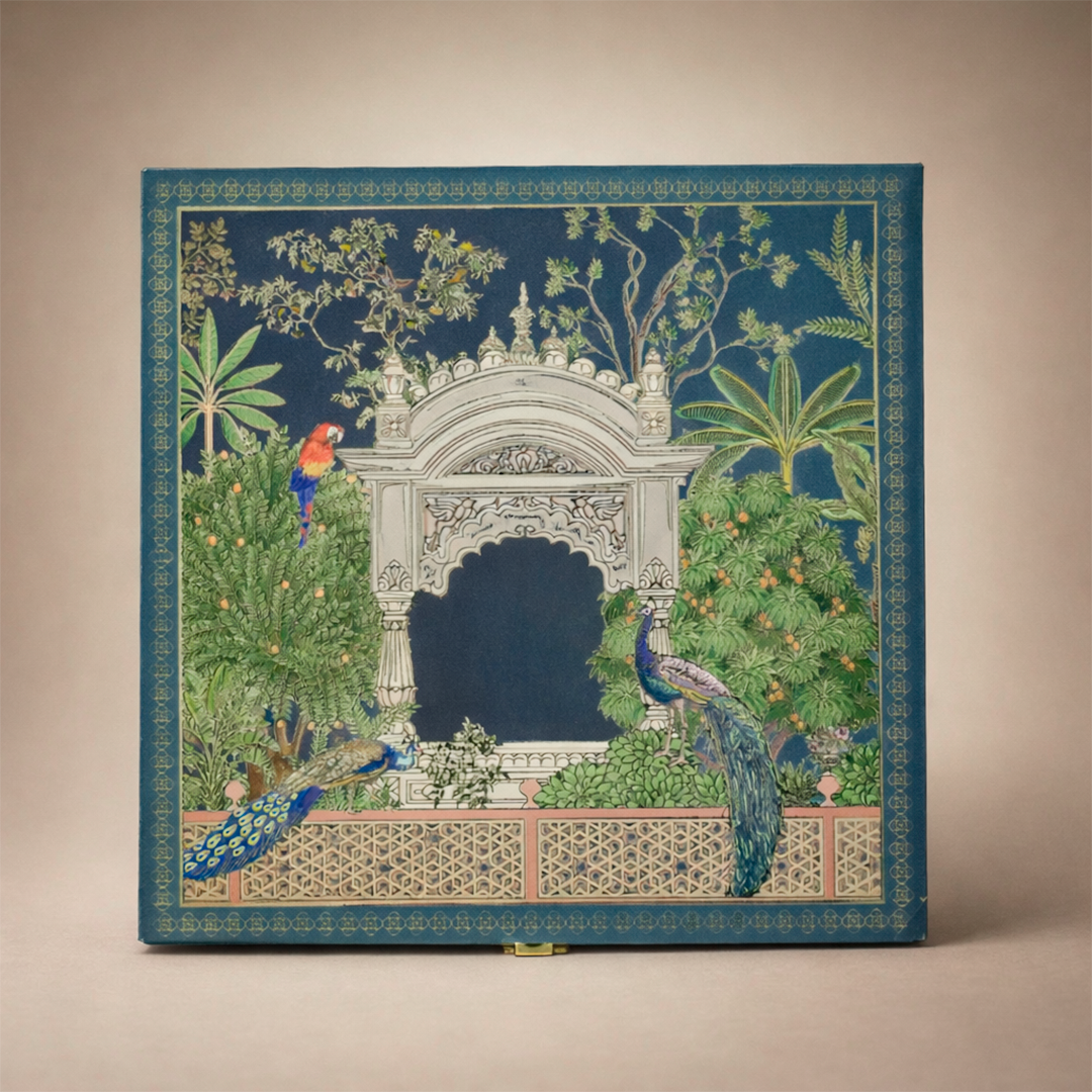 Royal Blue Peacock Luxury Sweet Jar Box-KBX10104