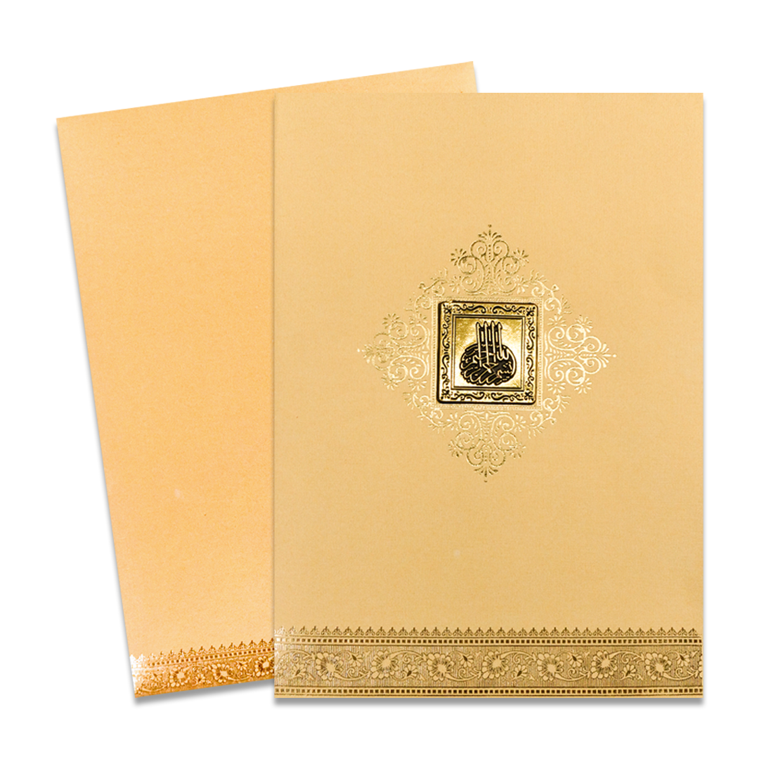 Gold Metallic Gold Foiling Wedding Card-KNCM15GGM
