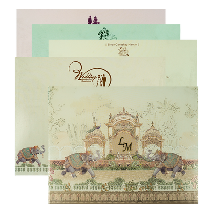 Royal Elephant Palace Wedding Card-KSSC2083