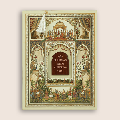 Beige Palace MDF Laser Cut Wedding Invitation Card - KRB10020