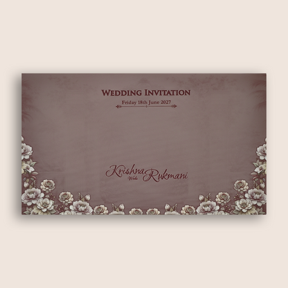Warm Pink Floral Padded Invitation card - KJTS1922