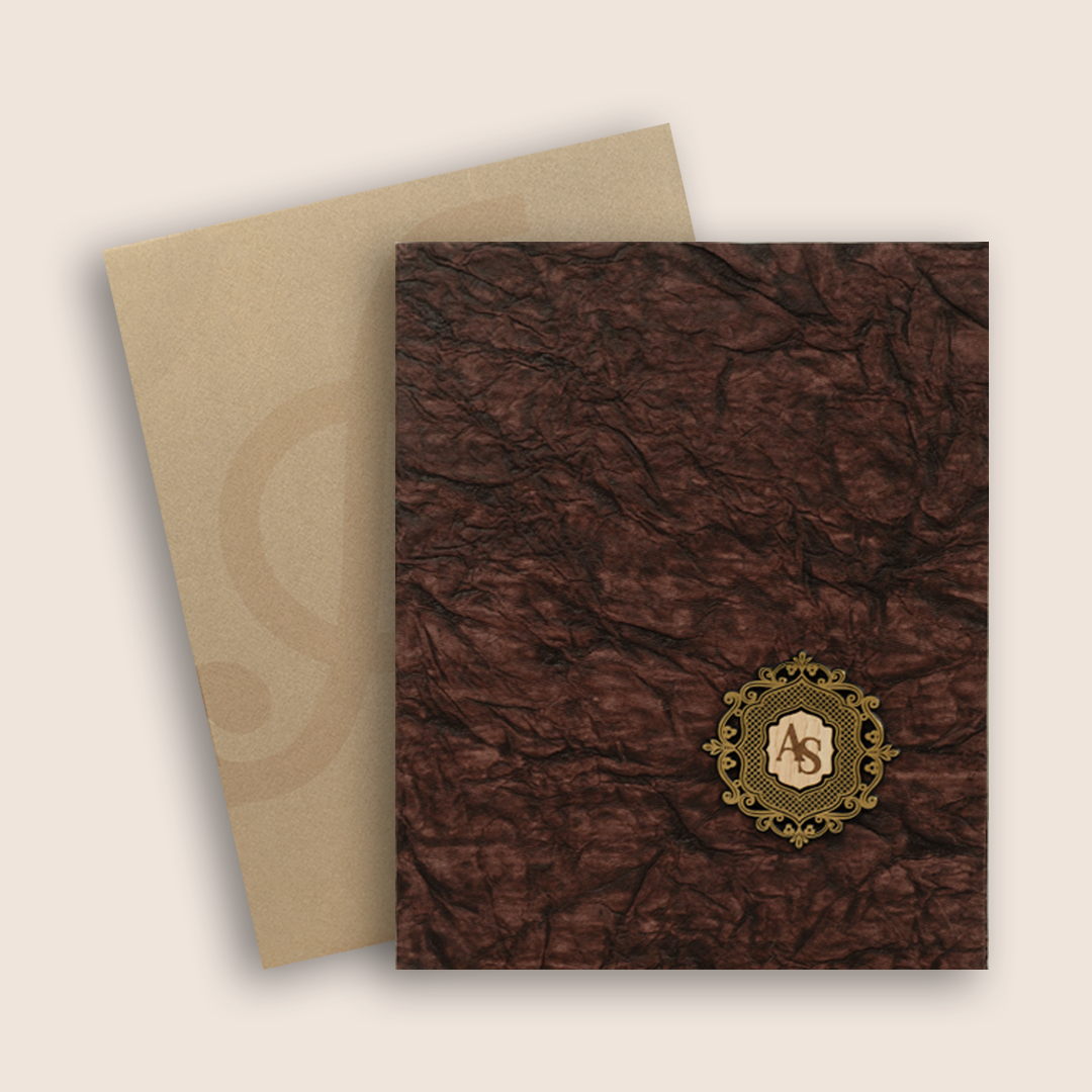 Elegant Brown Handmade Paper Invitation Card - KPR07410