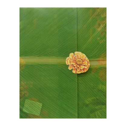 White Marigold Floral Padded Wedding Card - KBM05100