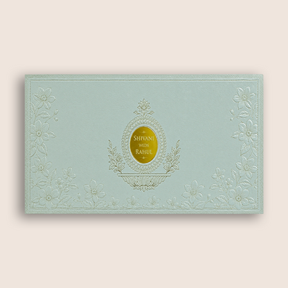 Light Grey Embossed Floral Invitation Card - KPR07570