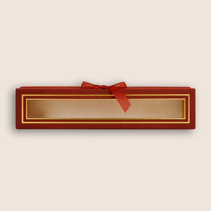 Maroon Transparent Gold Border Scroll Box - KJPS2929