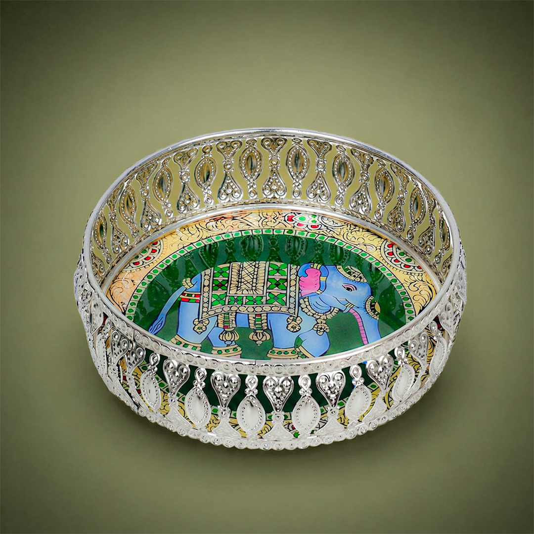 Silver Elephant Decorative Small Tray-GDS0191