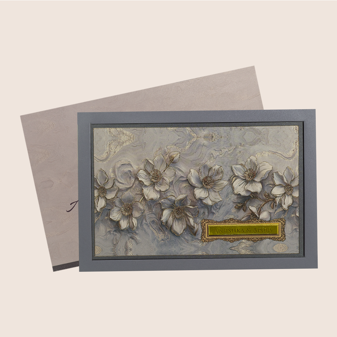 Pastel Purple Laser Cut Padded Wedding Card - KPR024850