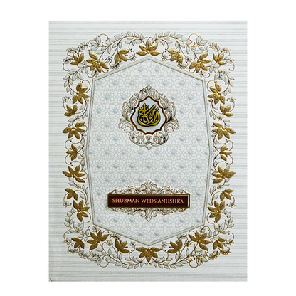 Royal Padded Embossed Floral Wedding Invitation Card-KRB09701