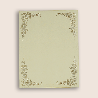 Cream Padded Grey Floral Wedding Card - KAA06420