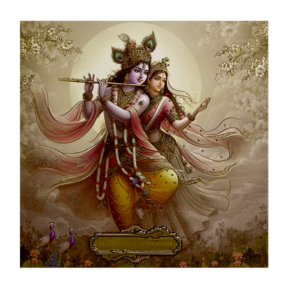 Yellow Radha Krishna Padded Wedding Card - KSH72680