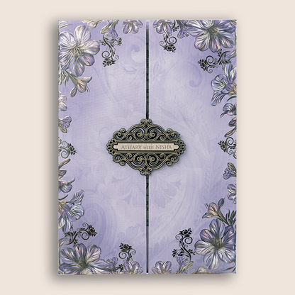 Lavender Floral Door Style Wedding Invitation -  KVN07800