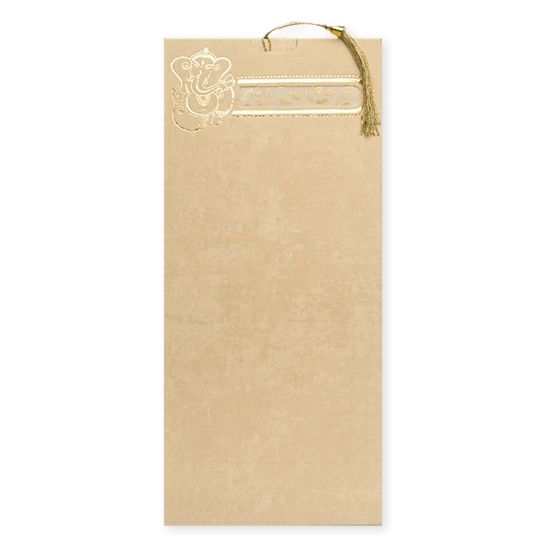 Sandal Single Sheet Wedding Card-KNPD1303