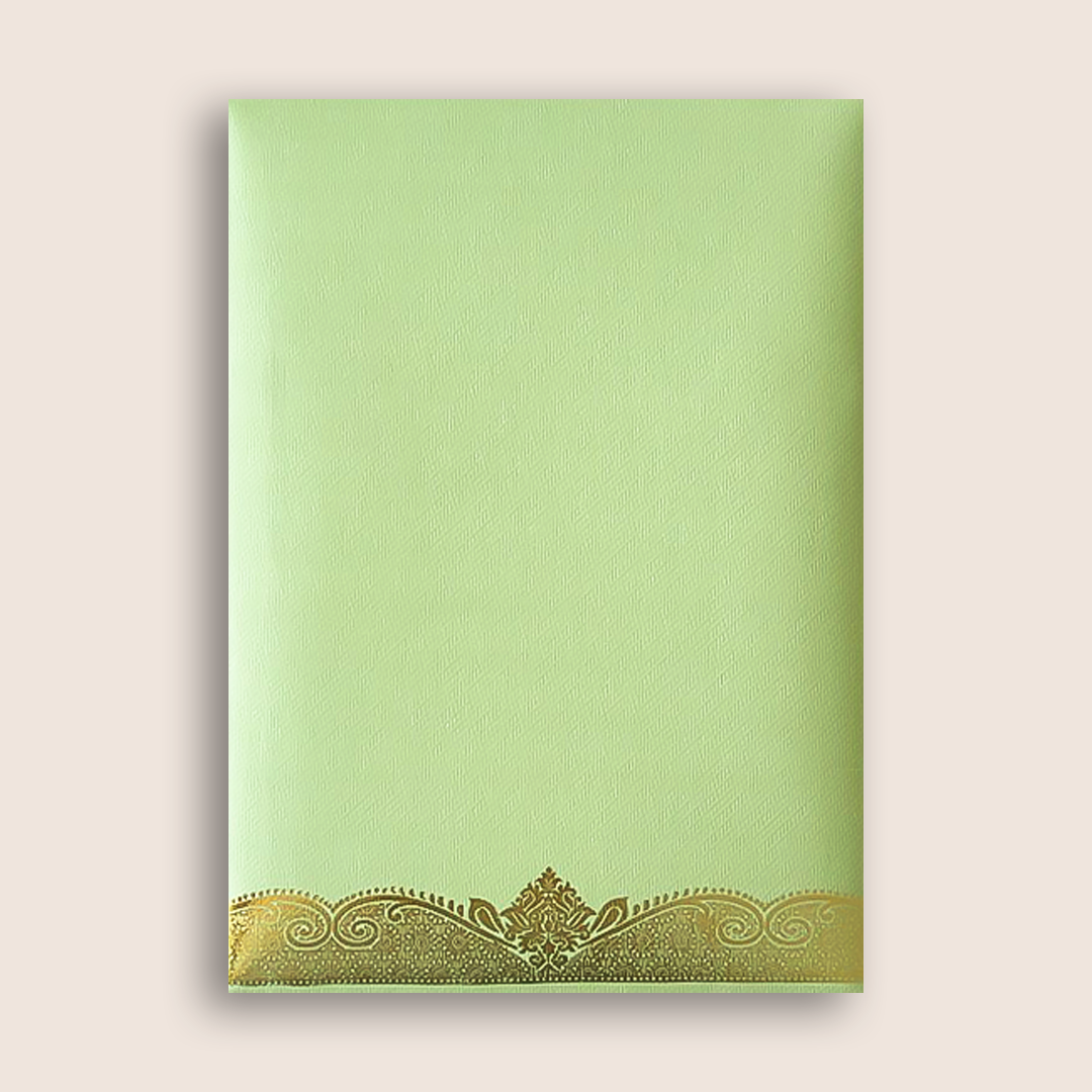 Green Gold Floral Wedding Card - KNCM024N