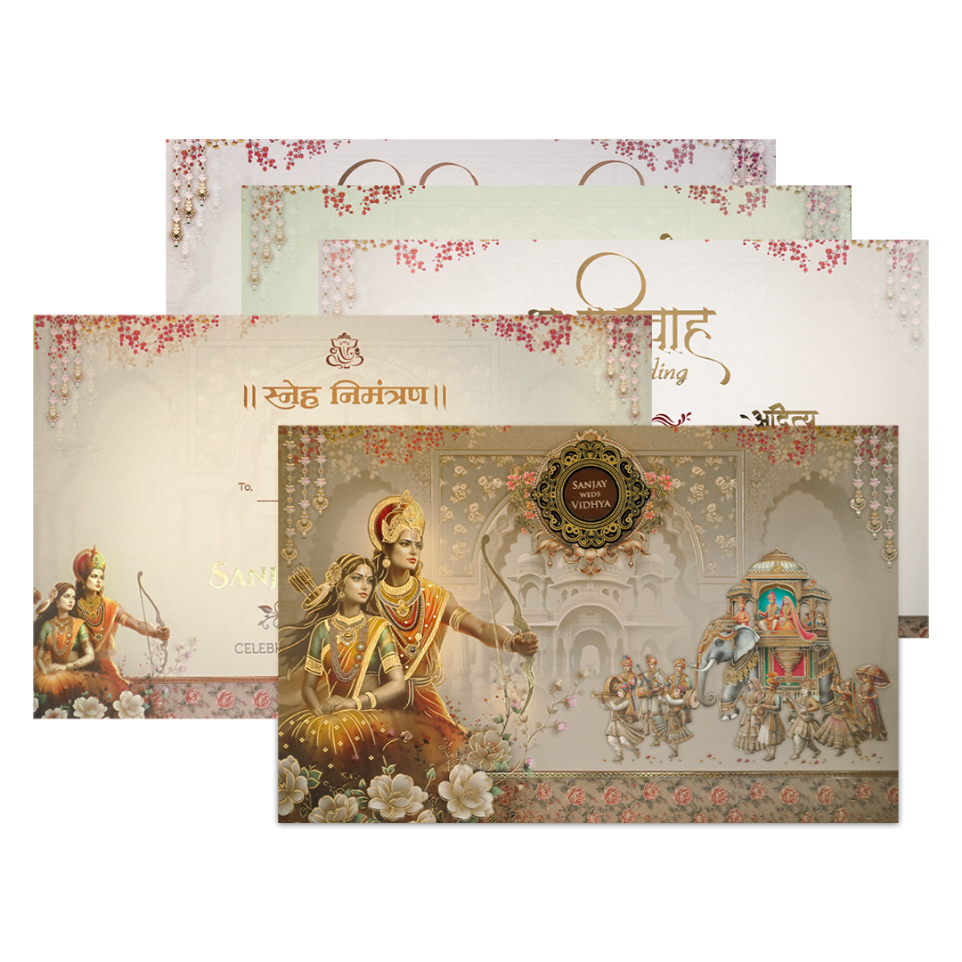 Ram Sita Procession Wedding Card-KSH72020