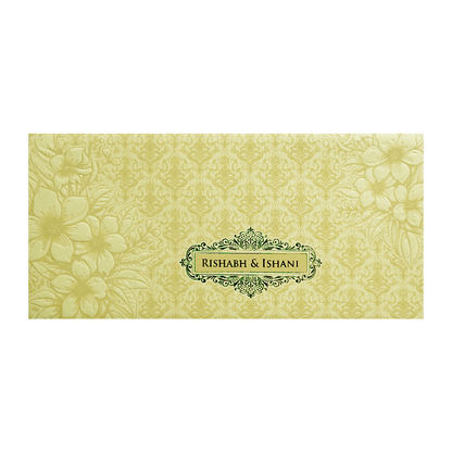 Gold Embossed Floral Pattern Wedding Invitation Card-KPR06310