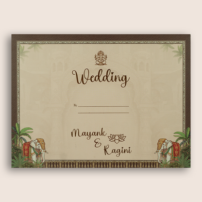 Pink Bride Groom Door Style Padded Wedding Card - KSH18880