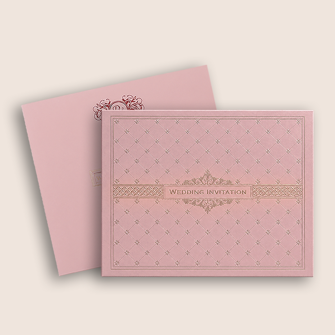 Pink Floral Lattice Wedding Card - KNRS6901