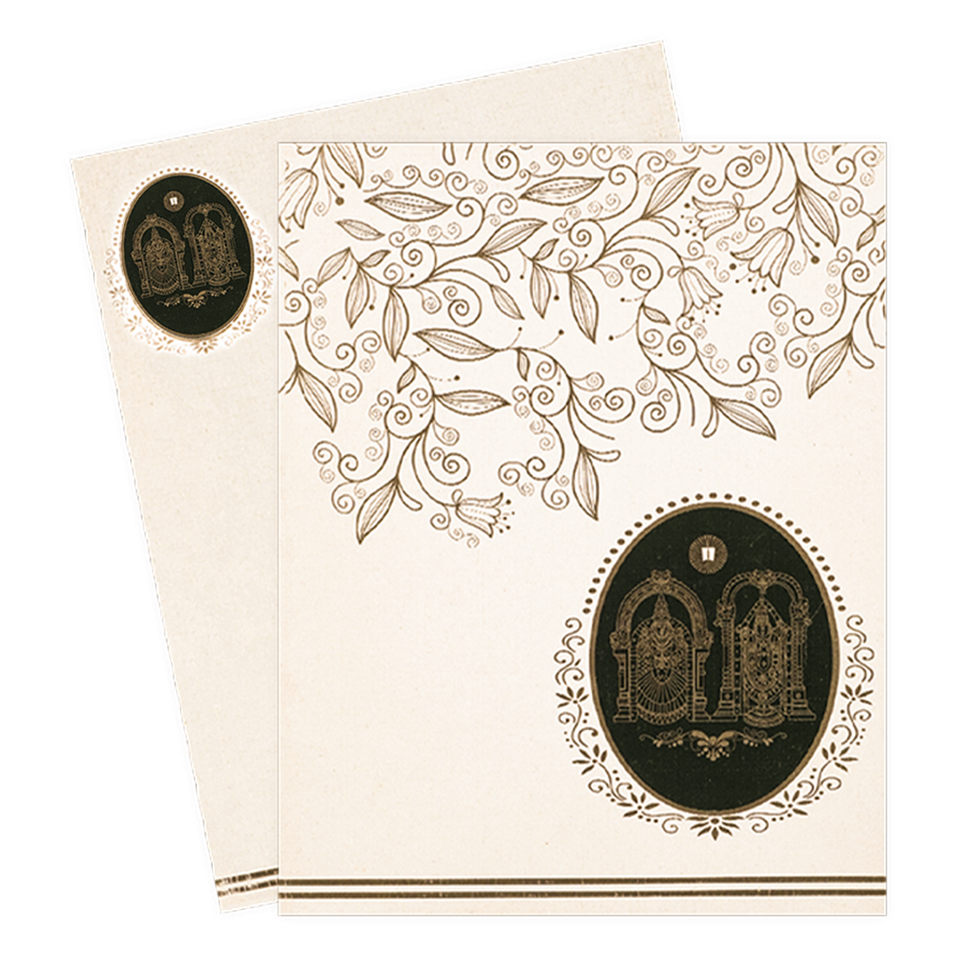 White Traditional Floral Wedding Card-KNK4544