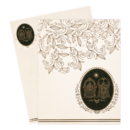 White Traditional Floral Wedding Card-KNK4544