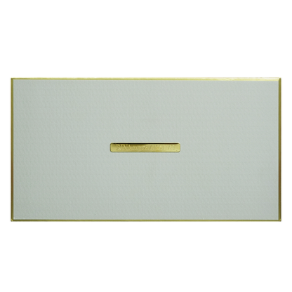 Grey Minimal Padded Classic Wedding Card - KMMWD1147