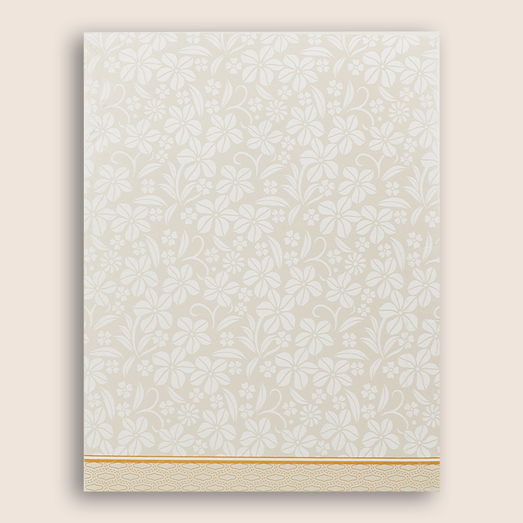 White Embossed Ganesha Invitation Card-KNK7061W