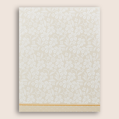 White Embossed Ganesha Invitation Card-KNK7061W