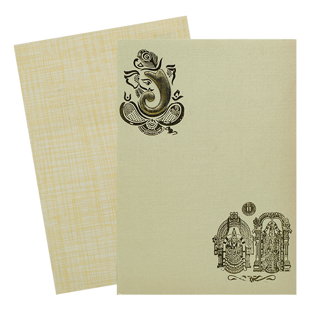 Yellow Balaji Padmavathi Invitation Card-KNPP710C