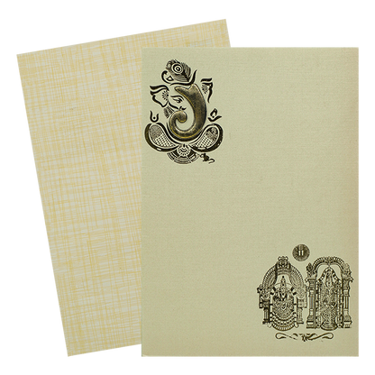 Yellow Balaji Padmavathi Invitation Card-KNPP710C