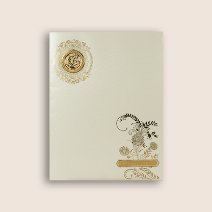 Cream Floral Invitation Card - KNWT5027