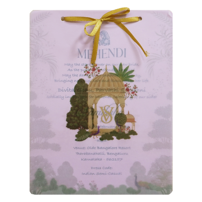 Pink Floral Theme Wedding Card  -  KNAL1401