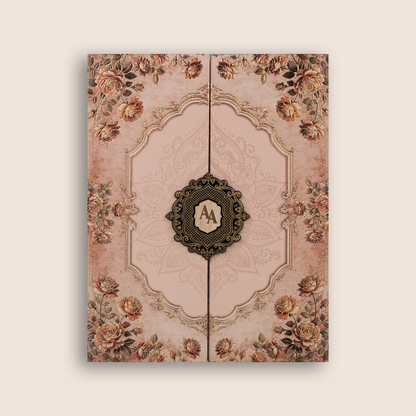 Pink Floral Door Style Padded Invitation Card - KPR07290