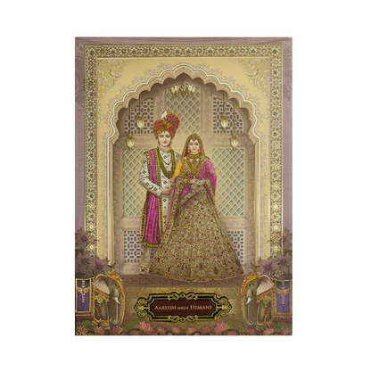 Palace Arch Royal Couple Wedding Card-KSH72380