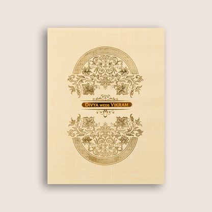 Sandal Premium Padded Floral Wedding Card - KNPS9501S