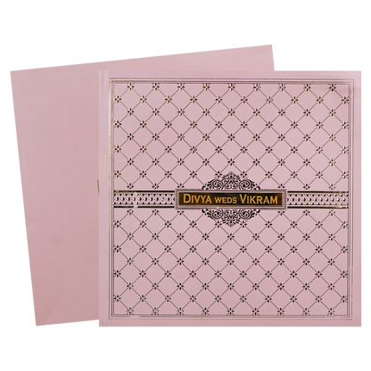 Pink Padded Floral Wedding Card-KNPO5573P