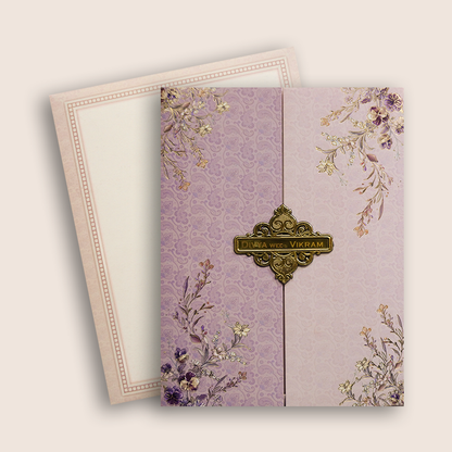 Pastel Pink Floral Wedding Card - KNKJ1139