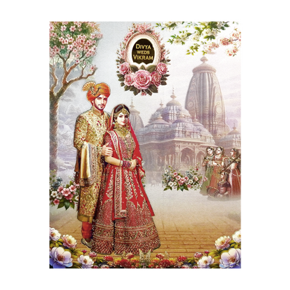 Grey Royal Bride Groom Box Wedding Card-King of Cards