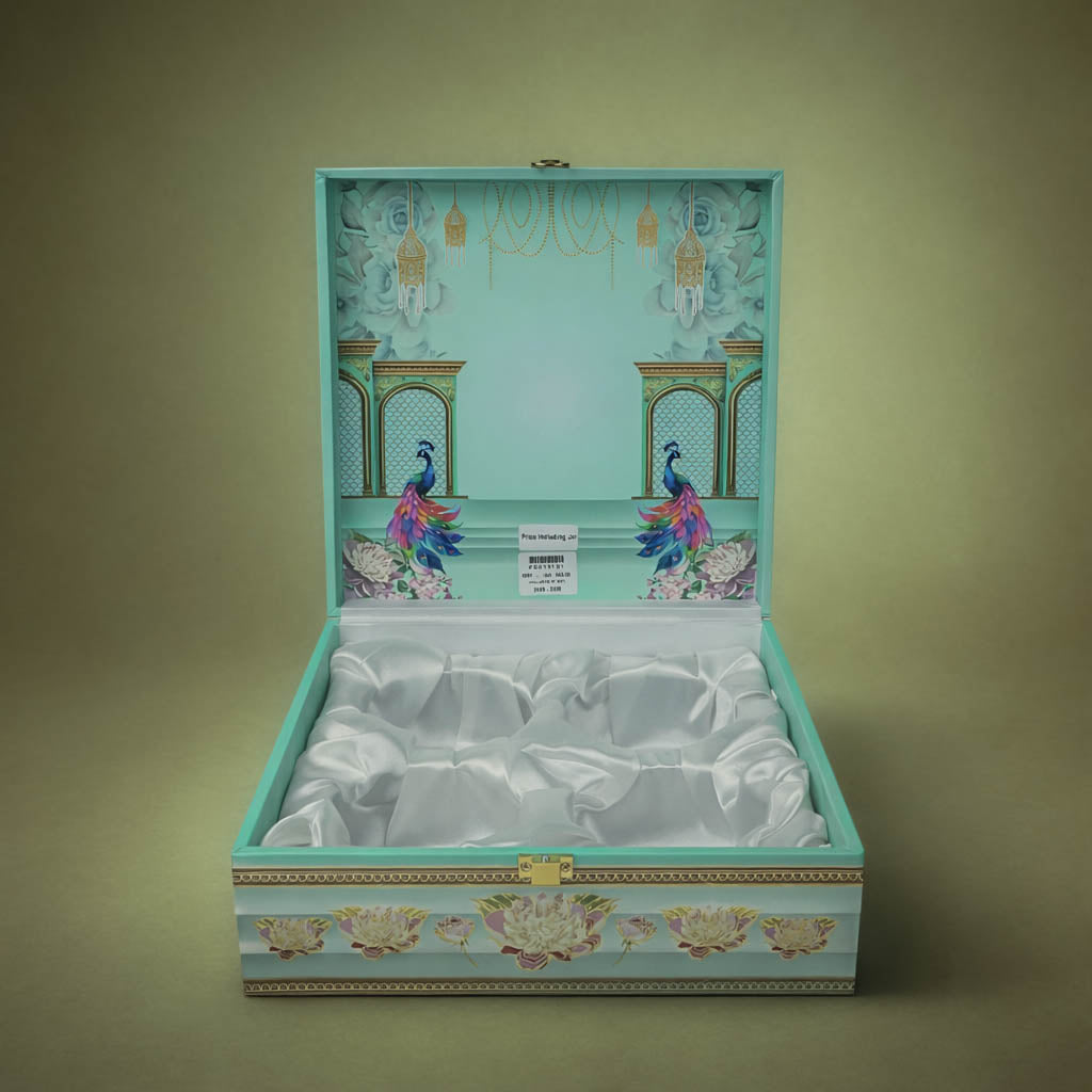 Pastel Blue Peacock Luxury Sweet Jar Box-KBX10101