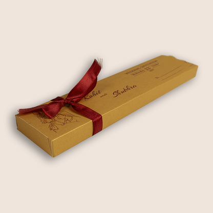 Gold Radha Krishna Scroll Box Invitation Card - KJPS2910