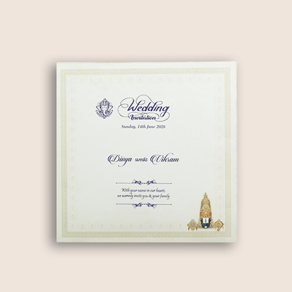 White God Balaji Theme Wedding Card - KNKD8110