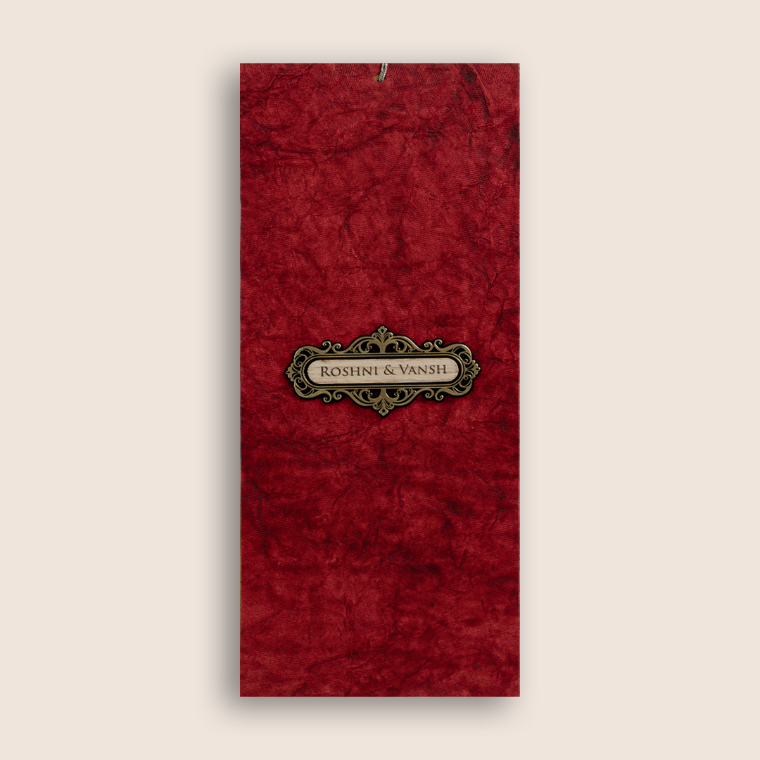 Red Handmade Paper Wedding Card - KPR07480