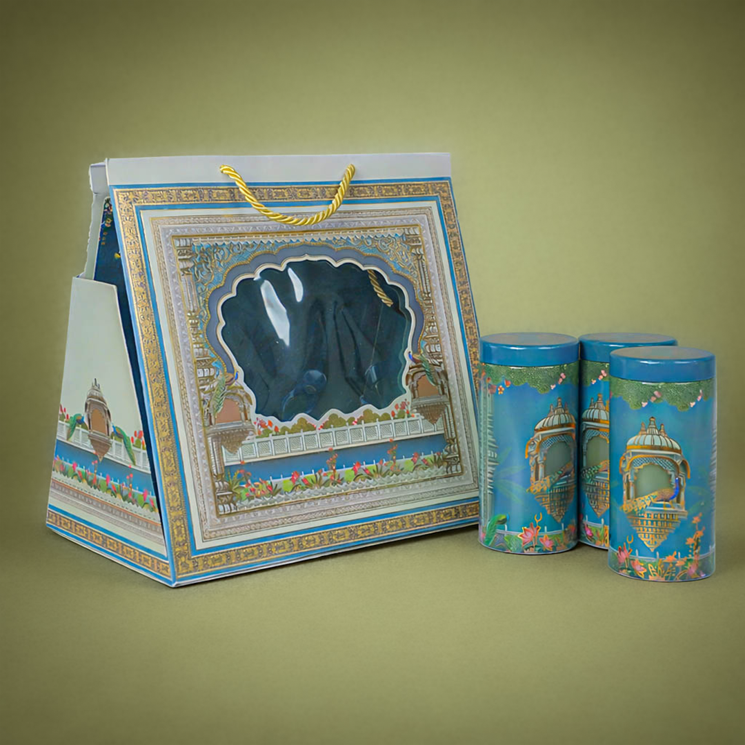 Blue Arch Peacock Palace Return Gift Hamper-GNBT9507
