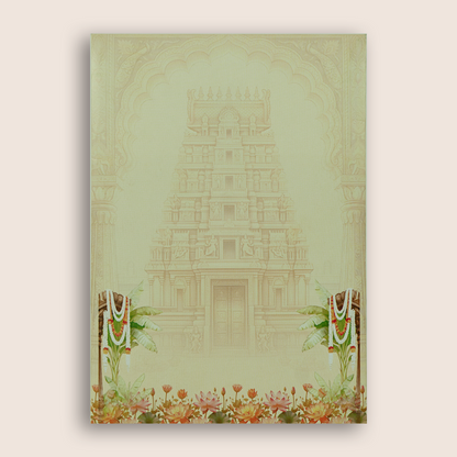 Beige Lord Balaji Padmavathi Wedding Invitation - KNBL1704