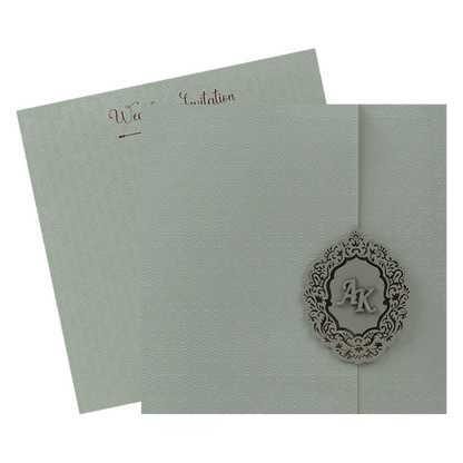 Grey Textured Wedding Card-KSI65090