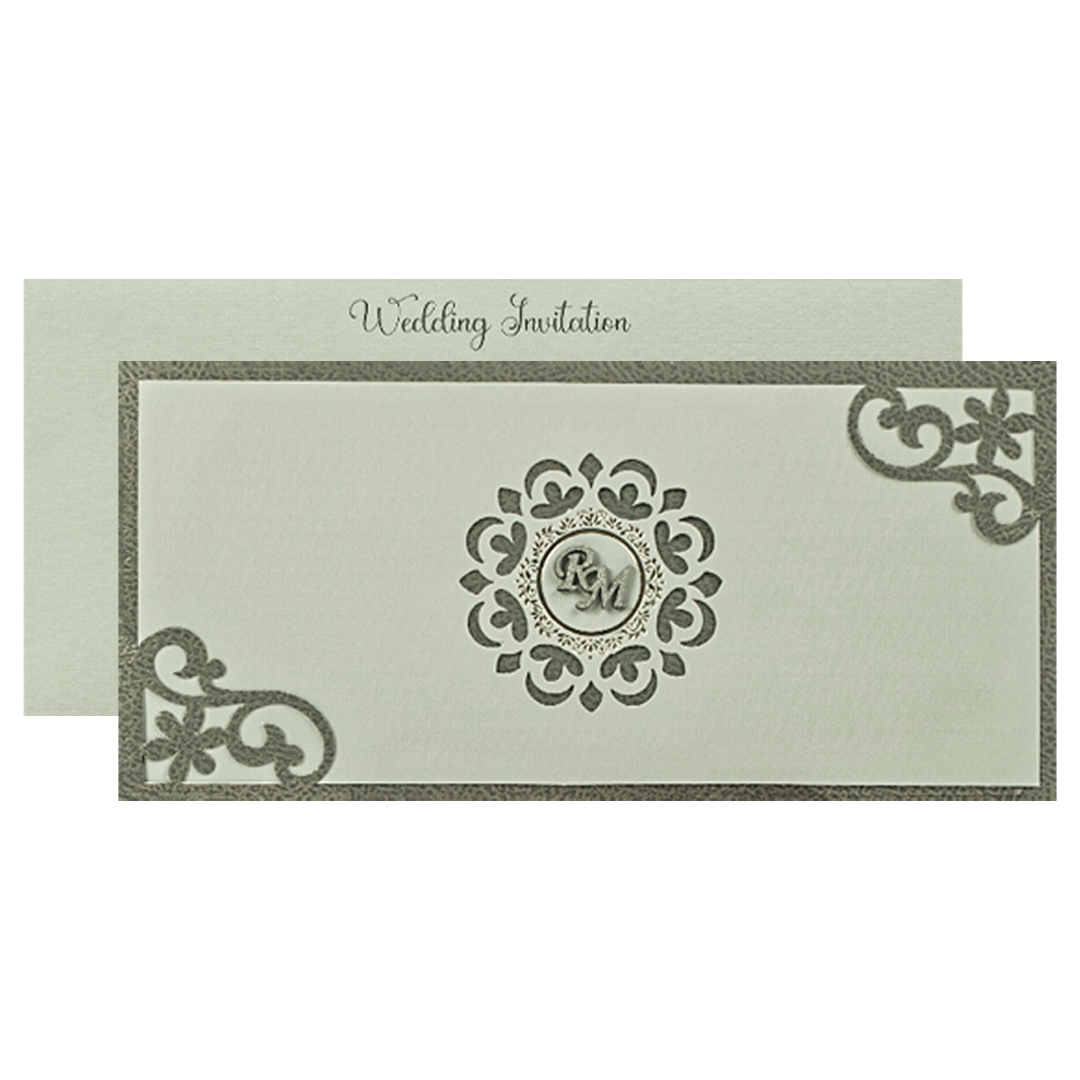 Grey Mandala Wedding Card-KSI64880
